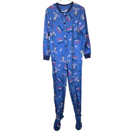 Eeyore Adult Onesie Fleece Pajama Disney Winnie the Pooh Jumpsuit Footie PJ 1pc - Picture 9 of 10